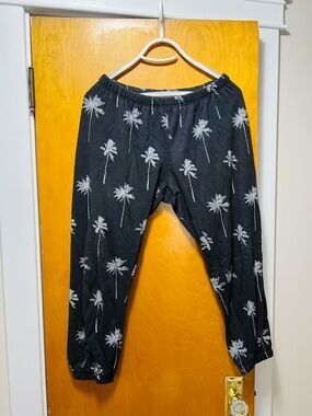Spiritual Gangster Black Palm-Print Joggers
